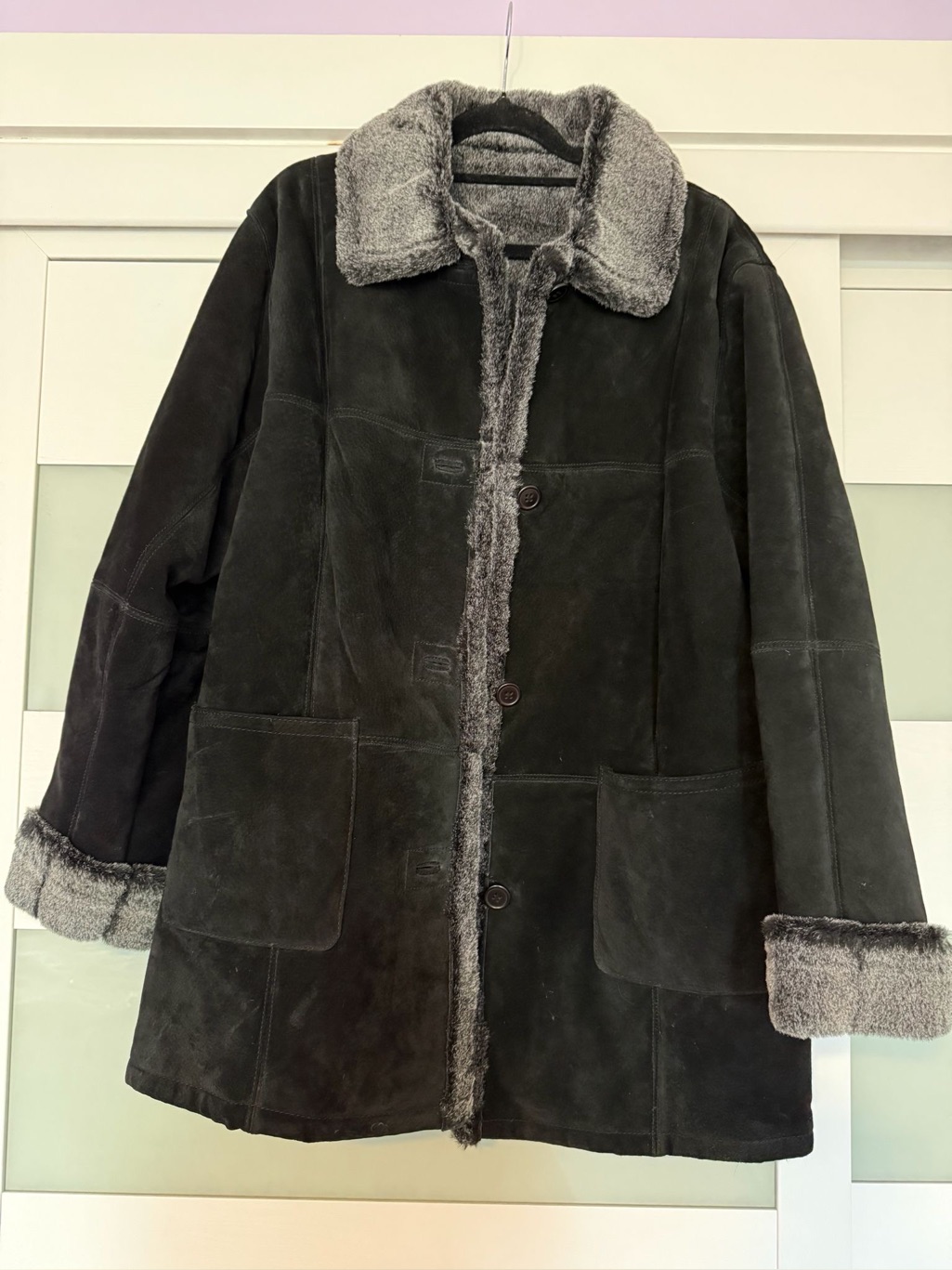 Chelsea Thomson Genuine Leather Faux Fur Lined Coat Women’s Xl